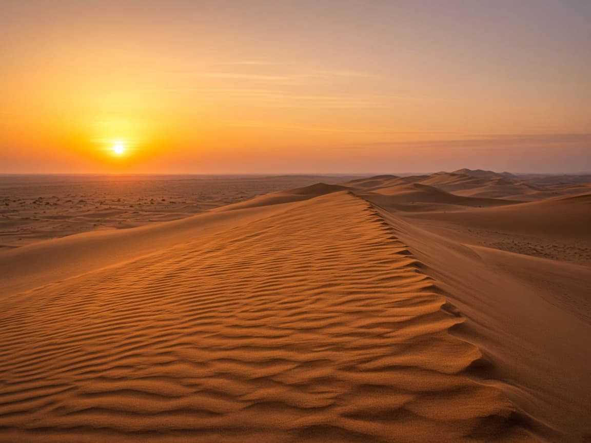 Dune ridge at sunset on a desert safari near Jaisalmer